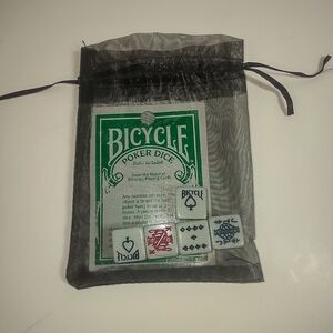 Bicycle Poker Dice Set with Black Pouch